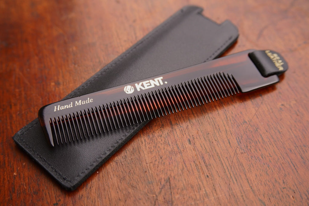 Kent Comb with Leather Tab and Case